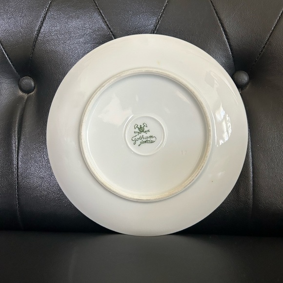 Antique Gotham Austria Handpainted Gold Edges Purple Floral Bread Plate - Picture 2 of 4